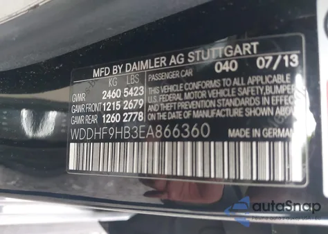 2014 Mercedes-Benz E 250 Bluetec 4Matic из США, поврежденный, VIN WDDHF9HB3EA866360